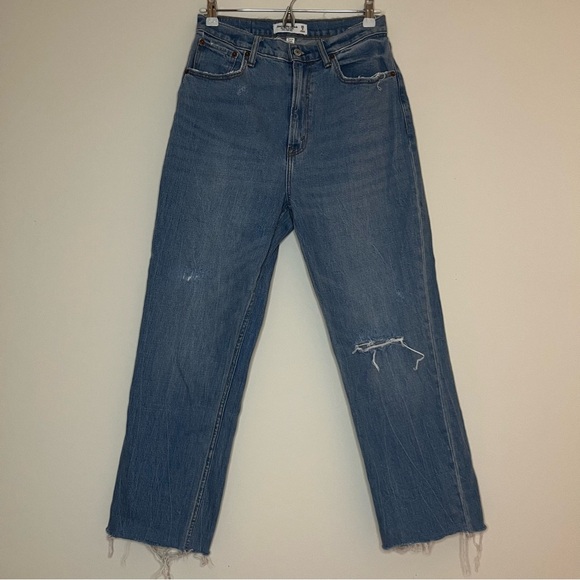 ABERCROMBIE + FITCH Curve Love The Ankle Straight Ultra High Rise Jeans - Picture 1 of 9
